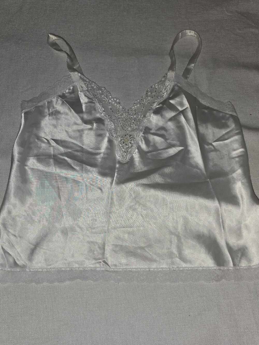 Body Chic Camisole White Lace with Beading sz Medium